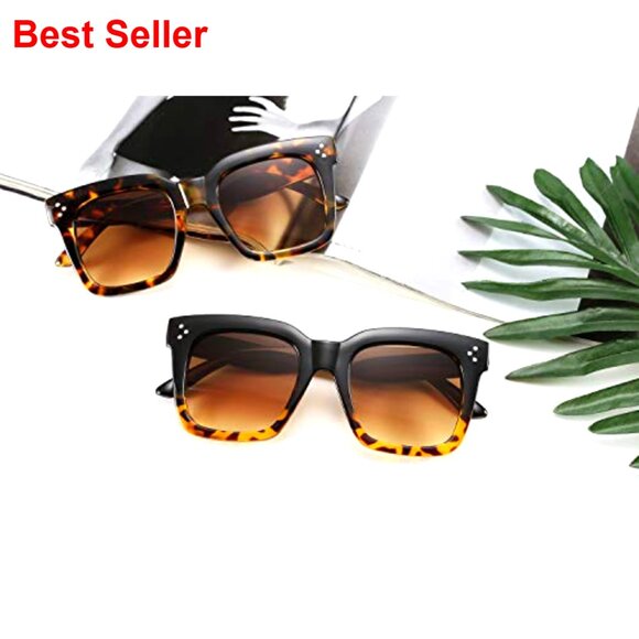 Vintage Butterfly Square Sunglasses Gradient Lens UV400 